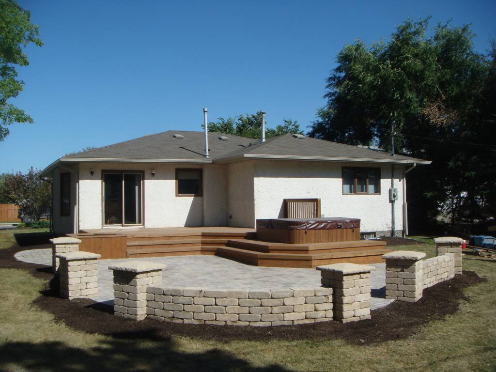 Landscaping Features: Deck, Patio and Retaining Wall