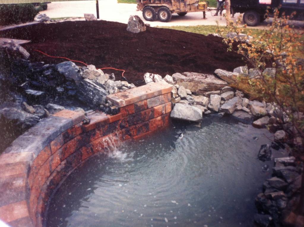 water feature rock garden