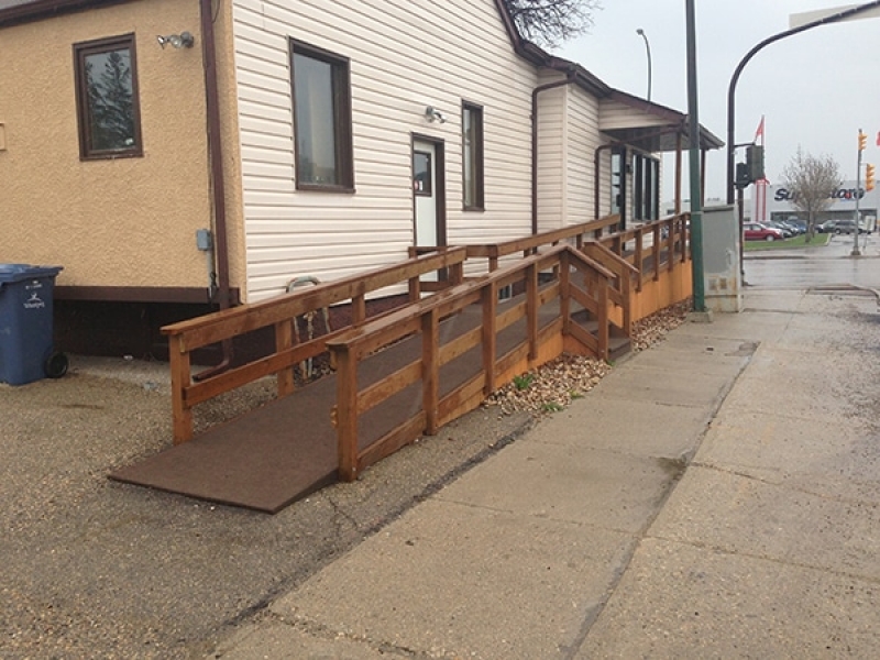 Wheelchair ramp and stairs at doctor's office (decks)