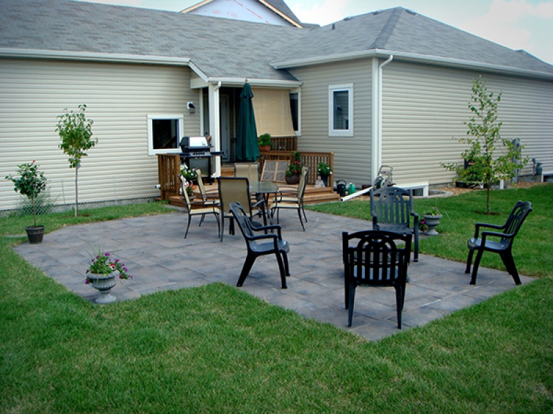 Dynasty slate patio in middle of back yard