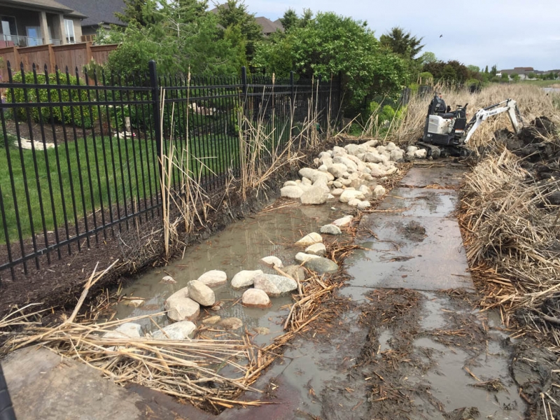 Erosion control for city lake lot