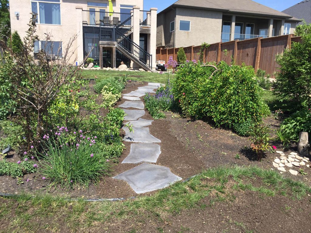 Grand Flagstone path through garden