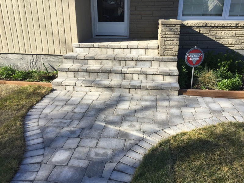 Roman paving stones glued to front steps