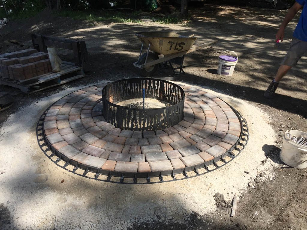 Victorian patio around fire pit