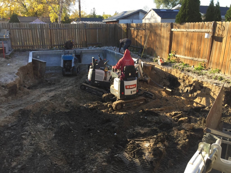 Swimming pool removal from back yard