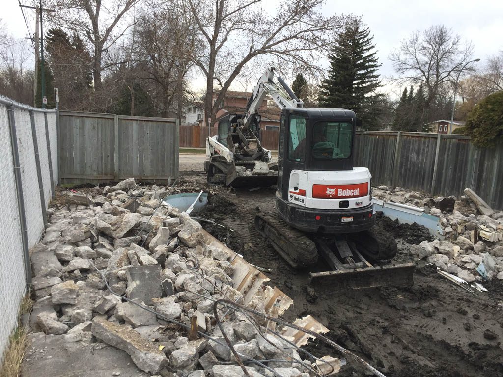 Pool removal with concrete walls and floor