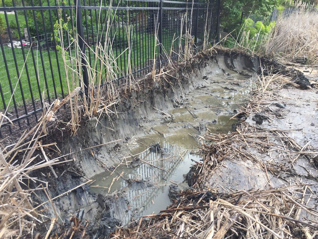 Erosion control for city lake lot