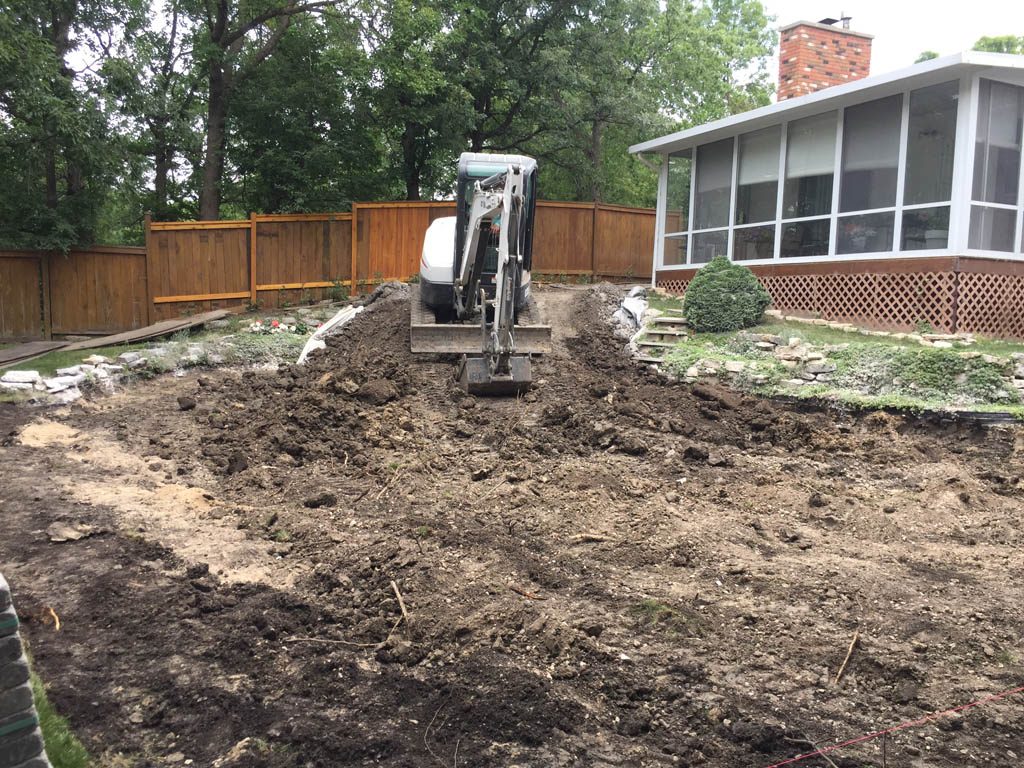 Swimming pool removal from riverbank yard