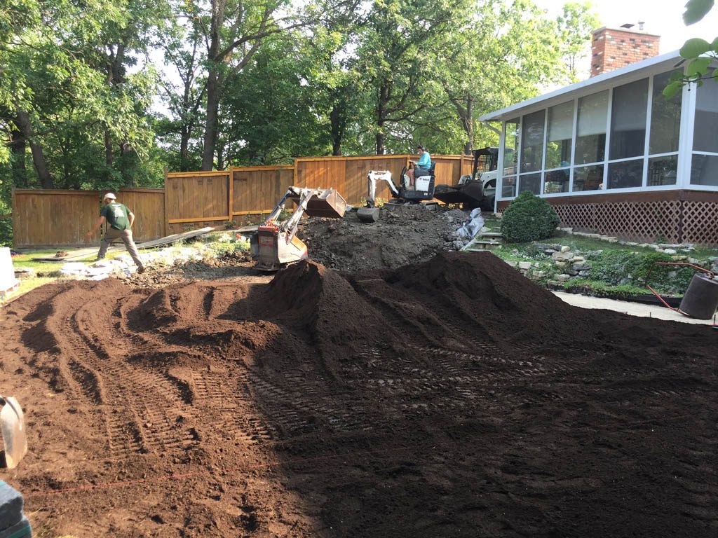 Swimming pool removal from riverbank yard