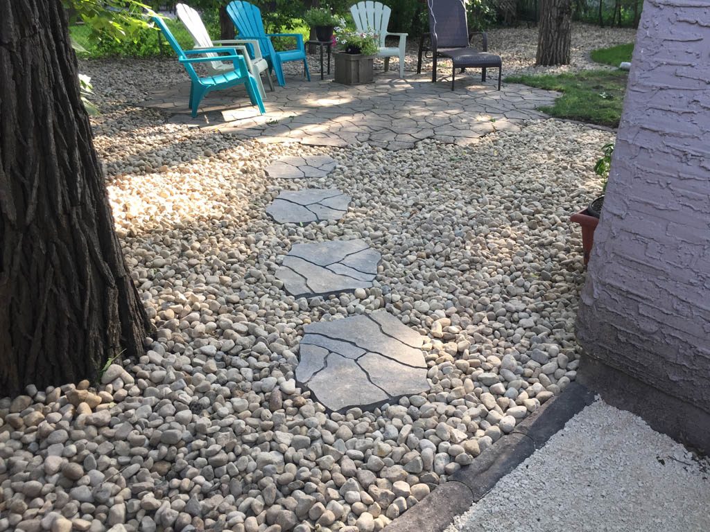 Flagstone steppers, boulders, granite edgers, etc