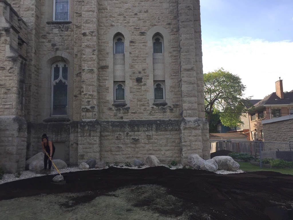 Boulders, plants, riverwash, etc for Westminster United Church