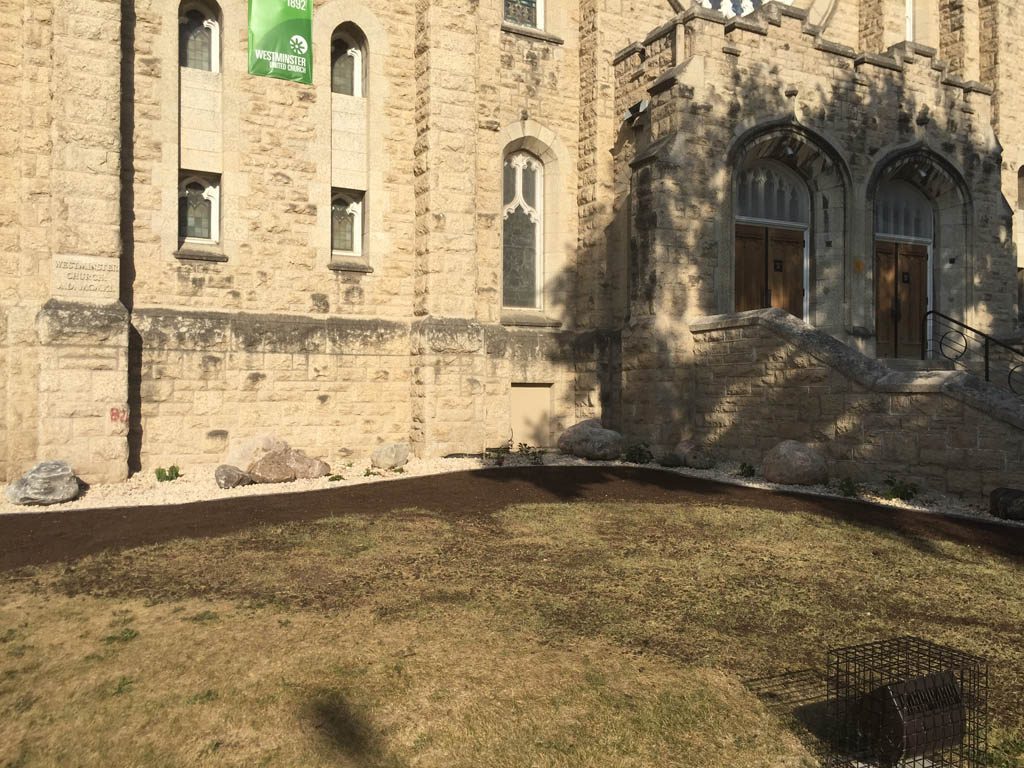 Boulders, plants, riverwash, etc for Westminster United Church