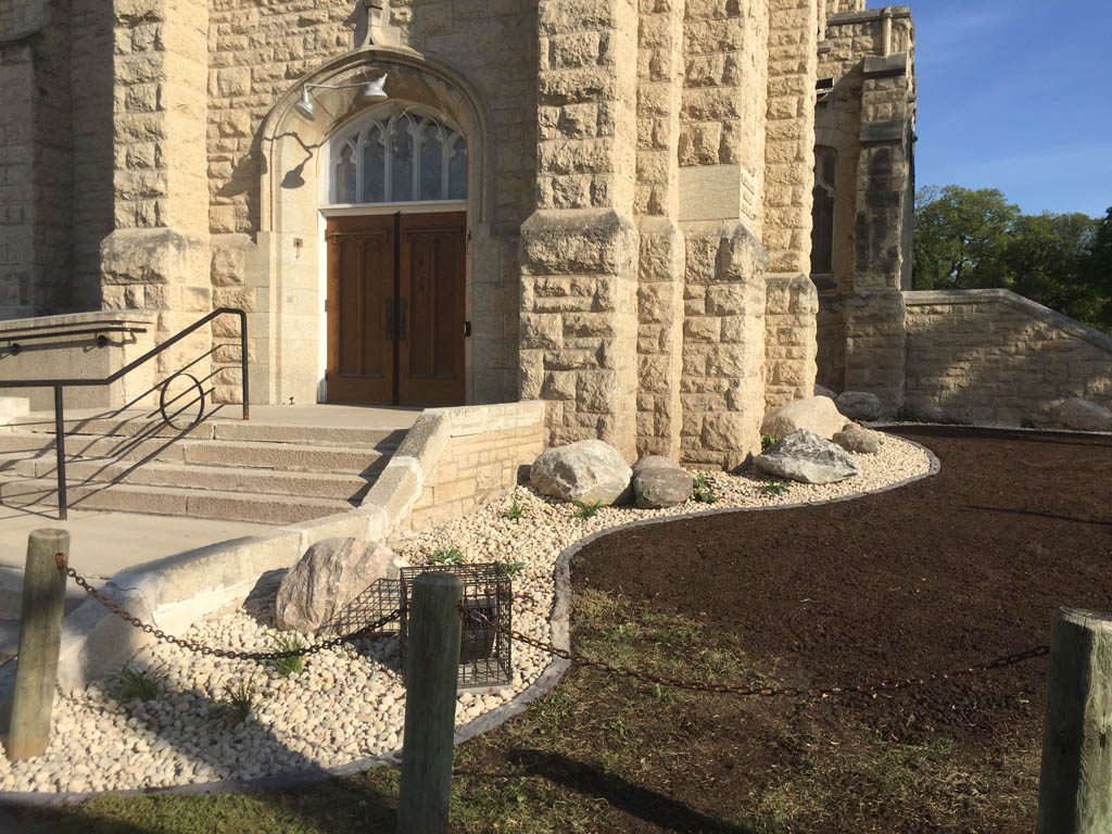 Boulders, plants, riverwash, etc for Westminster United Church