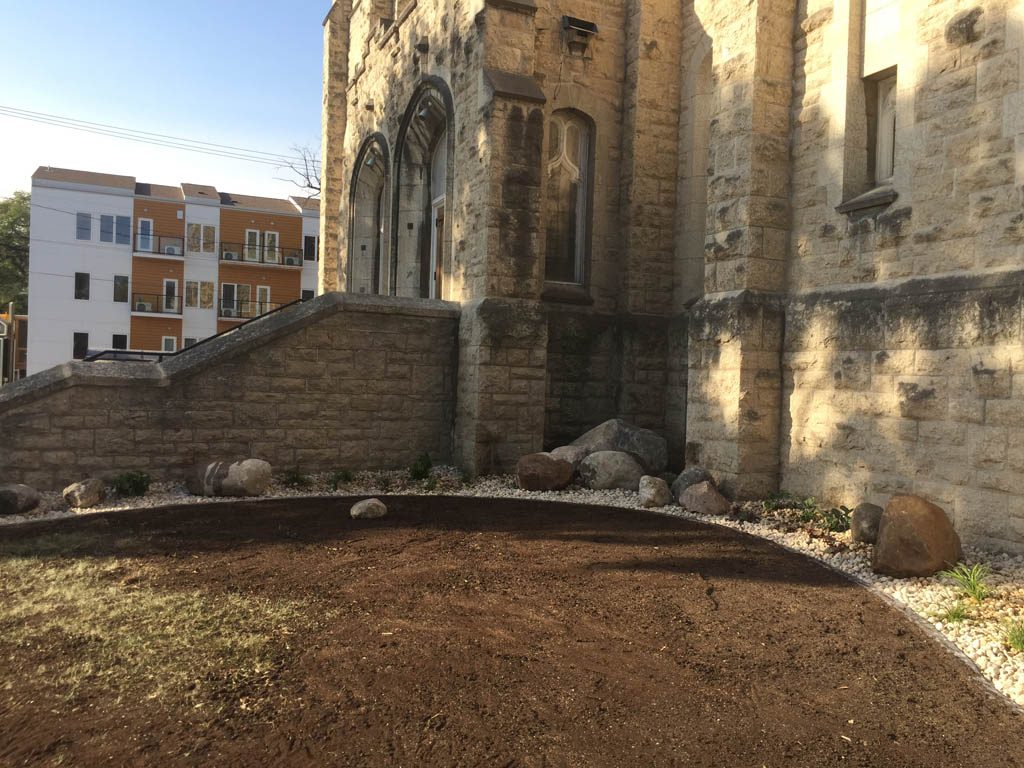 Boulders, plants, riverwash, etc for Westminster United Church