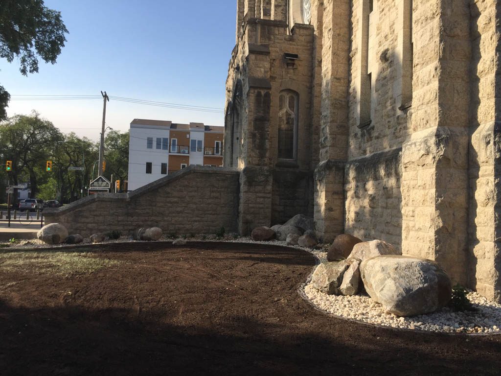 Boulders, plants, riverwash, etc for Westminster United Church