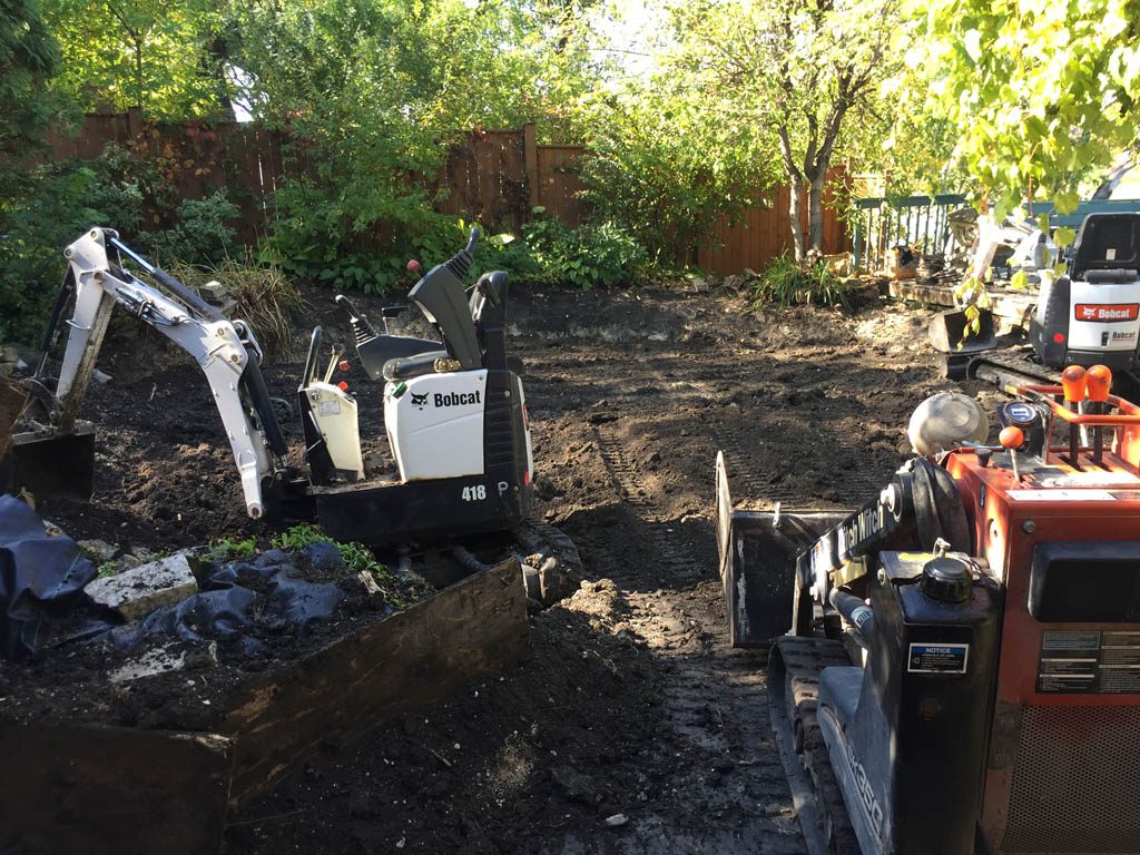 Pool removal from riverbank yard with small machine access only
