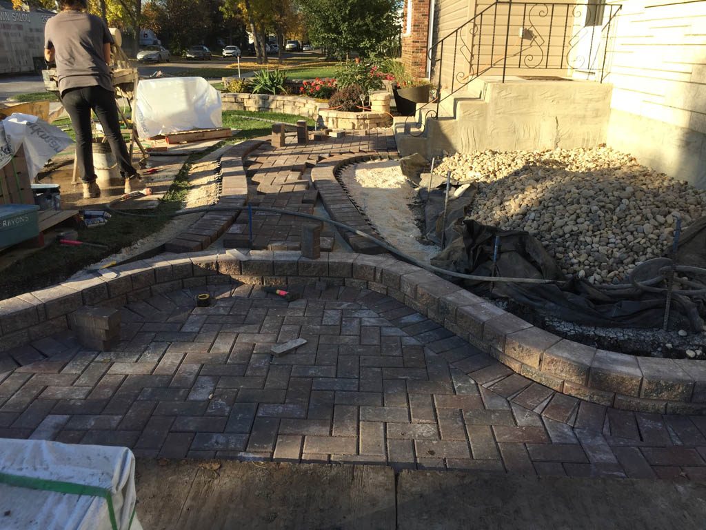 Holland paving stone driveway and front walk