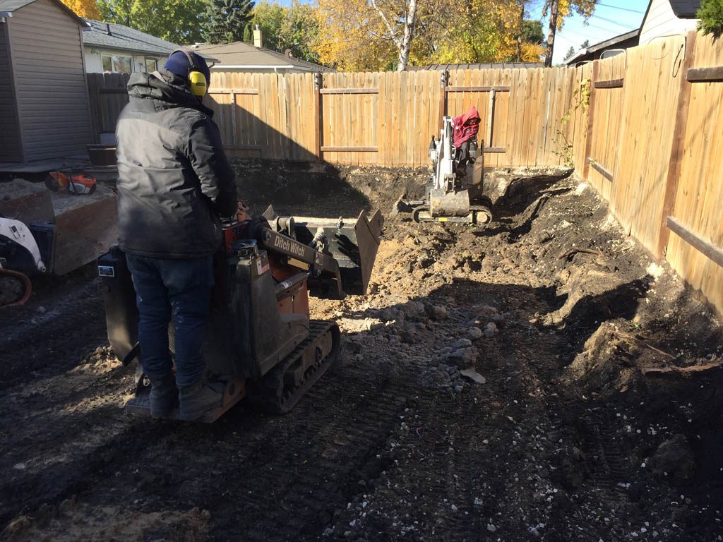 Swimming pool removal from back yard