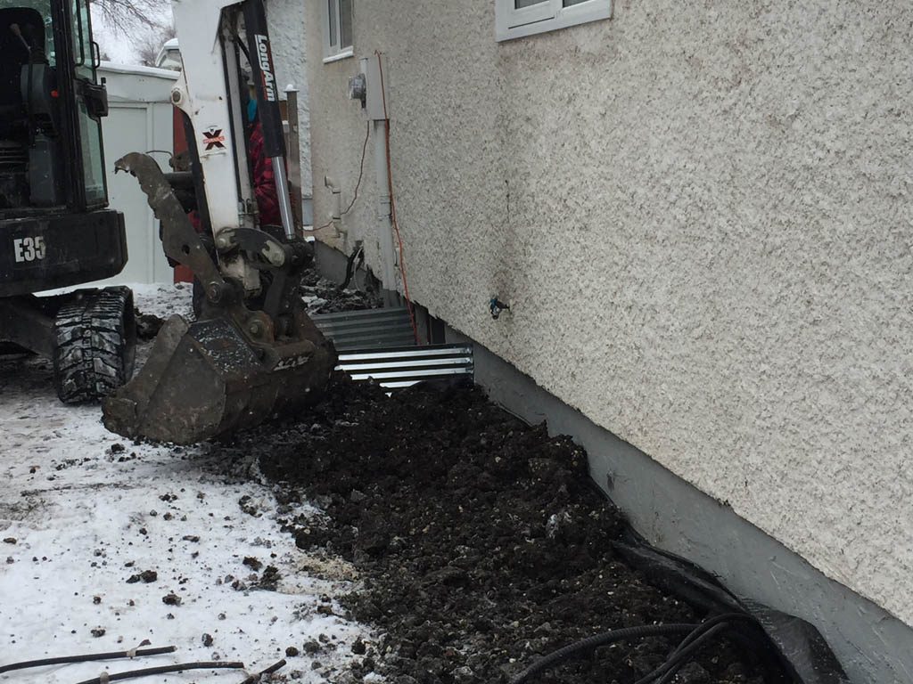 Excavation and backfilling for foundation repair