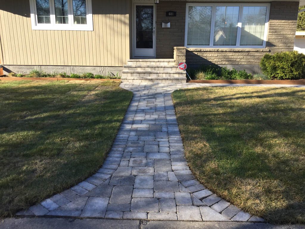 Roman paving stones glued to front steps