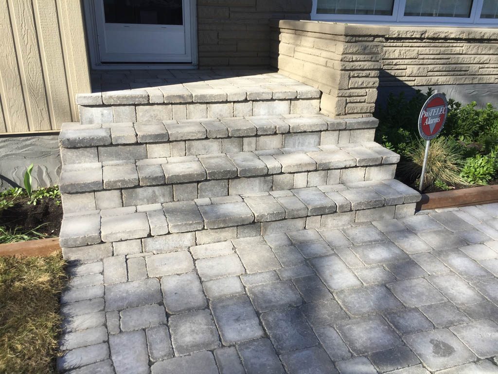 Roman paving stones glued to front steps