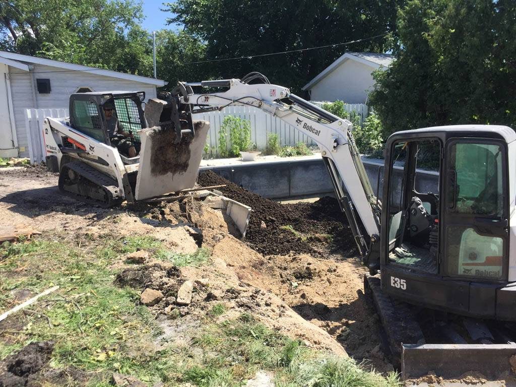 Removing concrete from swimming pool (pool removal)